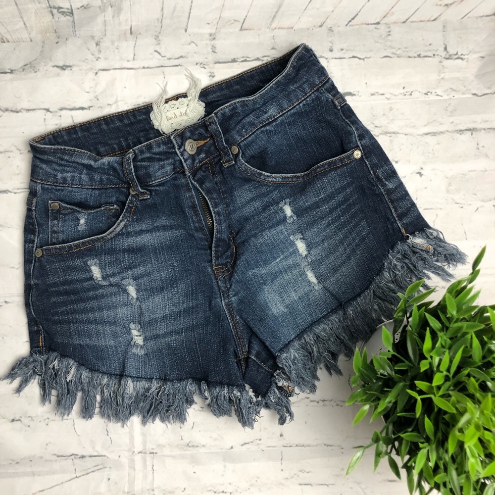 Altar'd State Dark Blue Jean Shorts